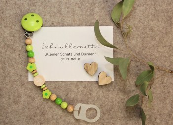 Schnullerkette_Kleiner Schatz und Blume_SK025